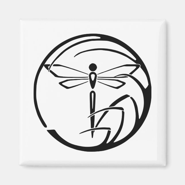Nattvarg - Dragonfly (svart på vitt) Magnet (Framsidan)