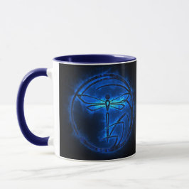 Nattvargen - Dragonfly Blue flames - Mugg
