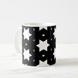 Nattvit svart stjärnornas form Mönster Kaffemugg