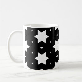 Nattvit svart stjärnornas form Mönster Kaffemugg