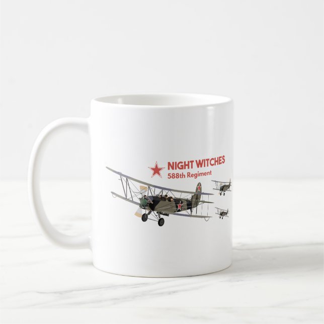 Nattvittnen Kvinnliga WW2 Piloter Kaffemugg (Vänster)