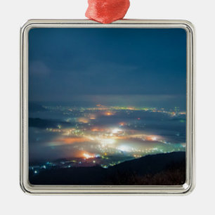 Nattvy Aso Night Sea of Clouds Japan Kumamoto Julgransprydnad Metall