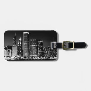 Nattvy av Chicago's berömd cityscape Bagagebricka