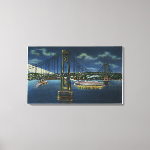 Nattvy för Mid-Hudson Traffic Bridge Canvastryck