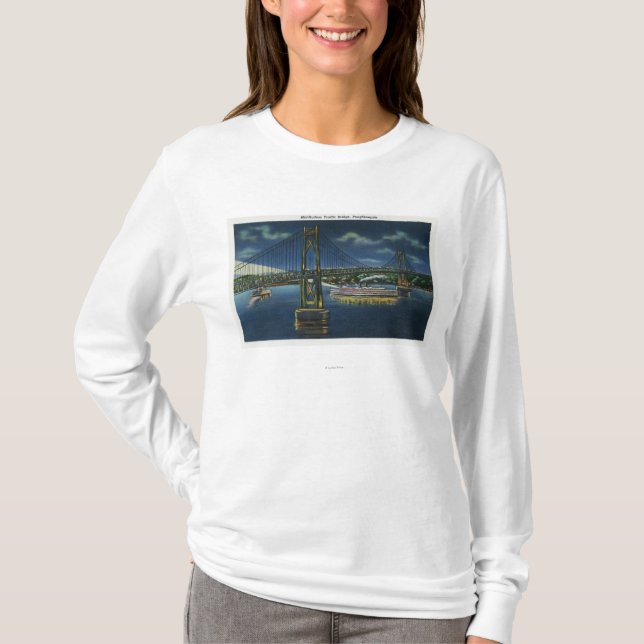 Nattvy för Mid-Hudson Traffic Bridge Tee Shirt (Framsida)