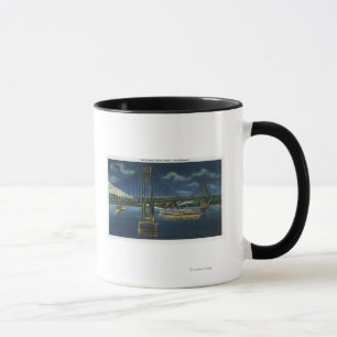 Nattvy för trafikbryggan Mid-Hudson Mugg