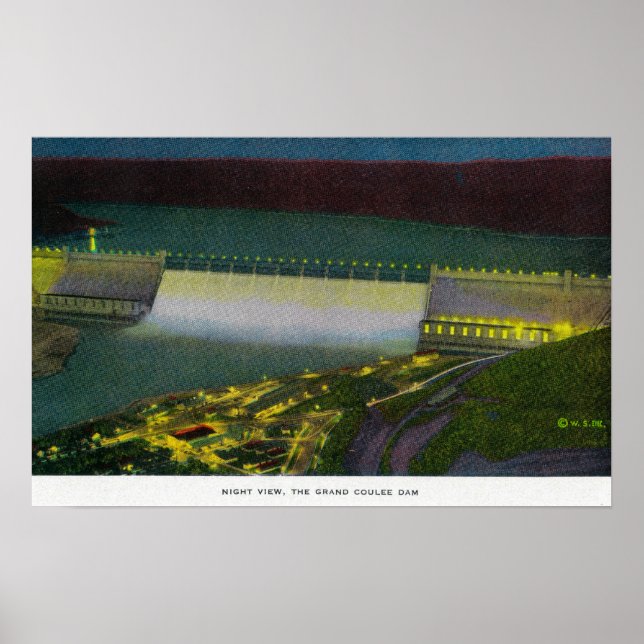 Nattvy, Grand Coulee Dam Poster (Framsidan)