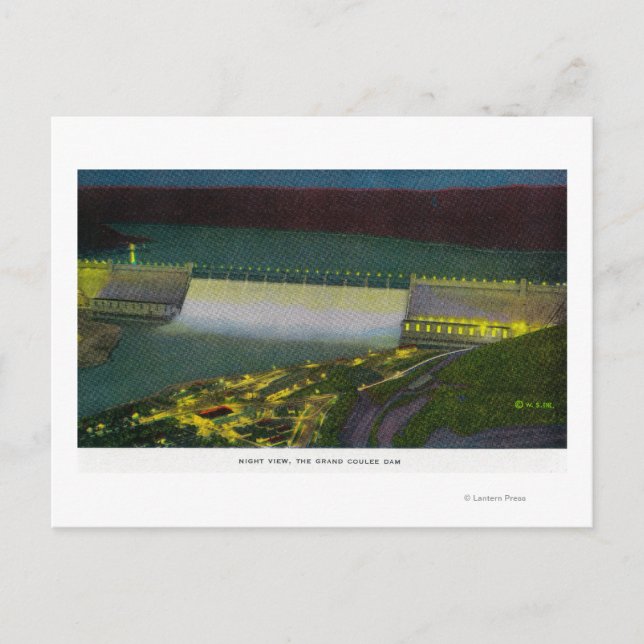Nattvy, Grand Coulee Dam Vykort (Framsida)