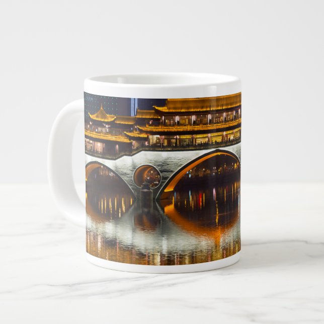 Nattvy över Anshun Bridge Jumbo Mugg (Framsida vänster)