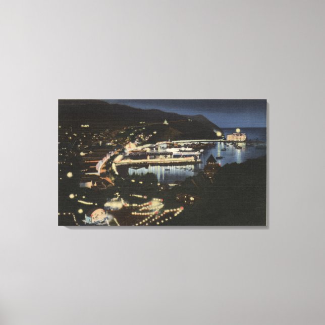 Nattvy över Avalon Bay Canvastryck (Framsida)