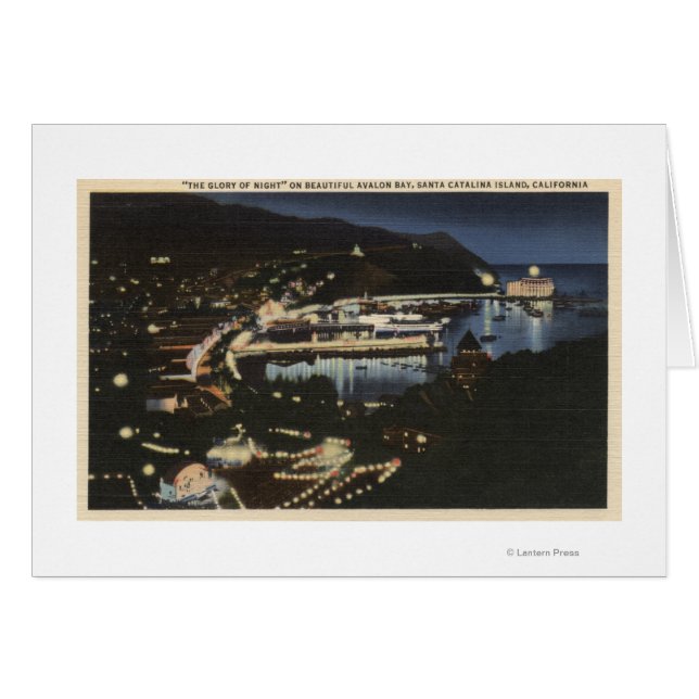 Nattvy över Avalon Bay Hälsningskort (Framsidan Horizontal)