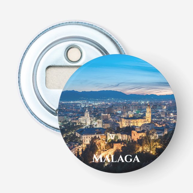 Nattvy över katedralen i Malaga i Spanien Flasköppnare (Framsidan)