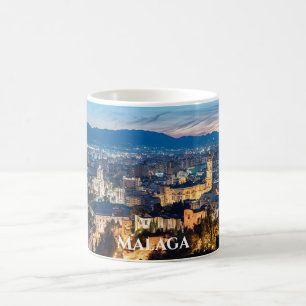 Nattvy över katedralen i Malaga i Spanien Kaffemugg