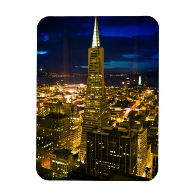 Nattvy över San Francisco. Magnet (Vertikal)