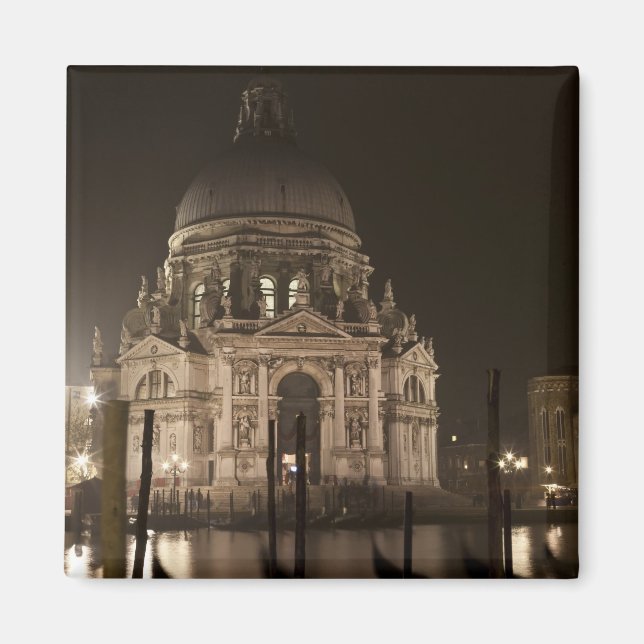Nattvy över vatten över San Giorgio Maggiore Magnet (Framsidan)