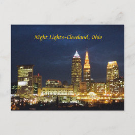 Nattvykort Ljus Cleveland Ohio vykort