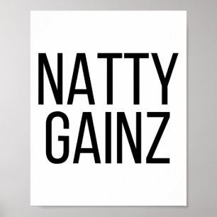 Natty Gainz Steroidfri Gym Och Bodybuilding T Tröj Poster