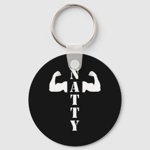 Natty Natural Muscles Bodybuilding Funny Gym Weigh Nyckelring