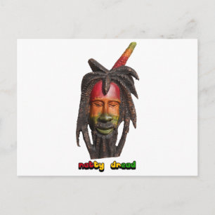 Natty-röd rastaman med lås vykort
