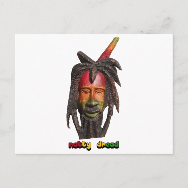 Natty-röd rastaman med lås vykort (Framsida)