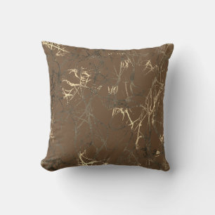Natur Abstrakt Bronze Woodlad Sepia Guld Deep Kudde