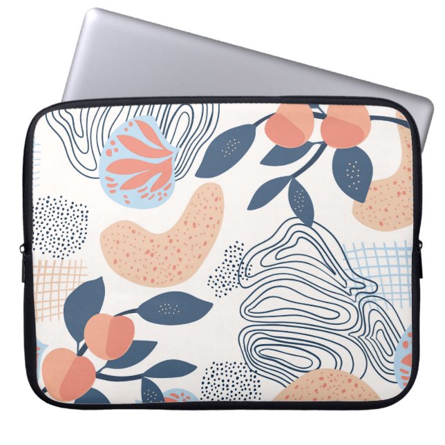 Natur - Abstrakt former Sömlösa Mönster Laptop Fodral (Framsidan)