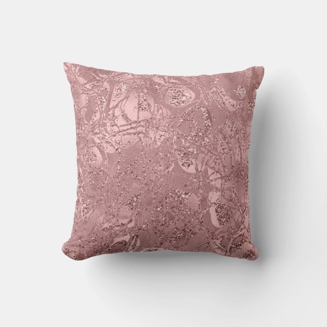 Natur Abstrakt Ro  Guld Glitter Mauve Kudde (Framsida)