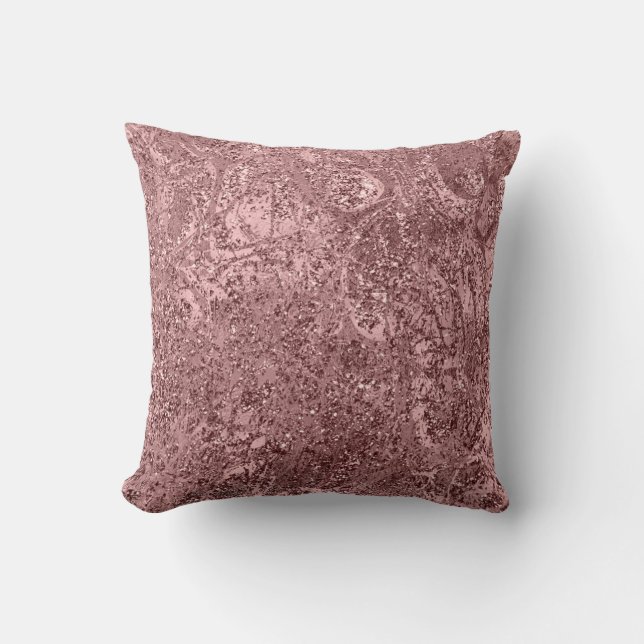 Natur Abstrakt Ro  Guld Glitter Mauve Kudde (Framsida)