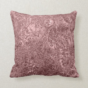 Natur Abstrakt Ro  Guld Glitter Mauve Kudde