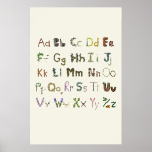 Natur Alphabet Kids Botanical Exploring ABC Poster