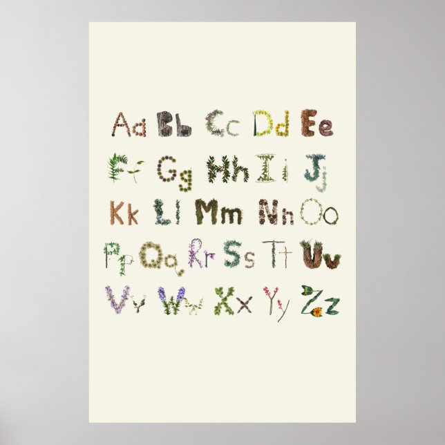Natur Alphabet Kids Botanical Exploring ABC Poster (Framsidan)