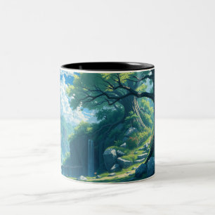 natur anime stil Två-Tonad mugg