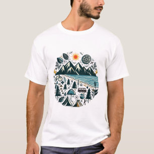 Natur Äventyr Camping Travel Exploration T Shirt