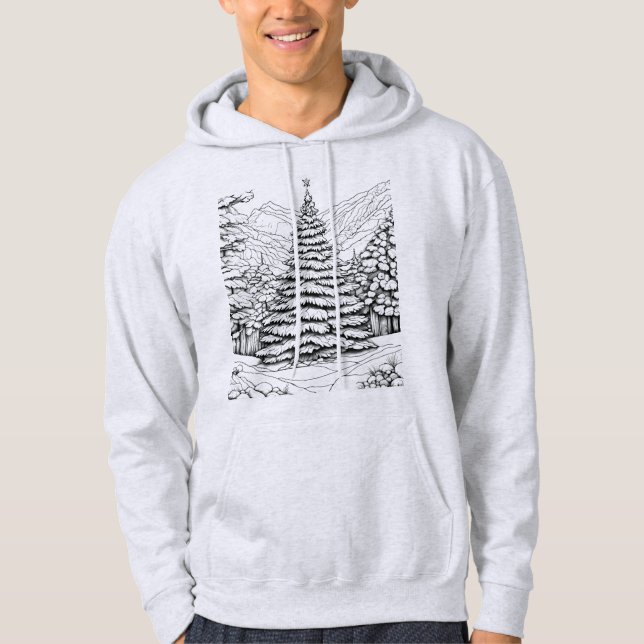 Natur, berg, skogen hoodie (Framsida)