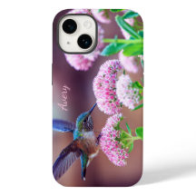 Natur Blue Hummingbird Rosa Flowers Namn