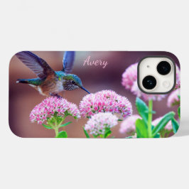 Natur Blue Hummingbird Rosa Flowers Namn
