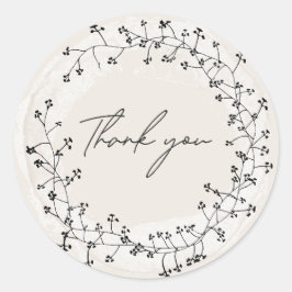 Natur, botaniskt, Modern tack för att du satte fin Runt Klistermärke