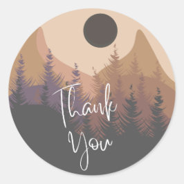 Natur, botaniskt, modernt tack för att du satte fi runt klistermärke