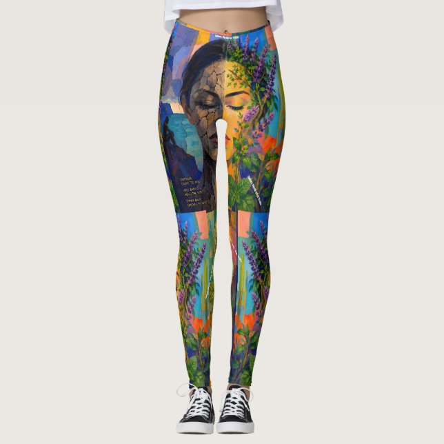 Natur botar vad som går sönder (med bildtext) leggings (Framsida)