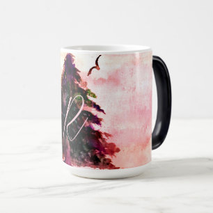 Natur Breeze Earth Träd Sparrows Rosa Magisk Mugg