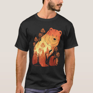 Natur Brown Bear Outdoor Wildlife Forest Animal B T Shirt