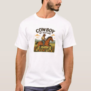 Natur Cowboy Vildblomma Grafik T Shirt