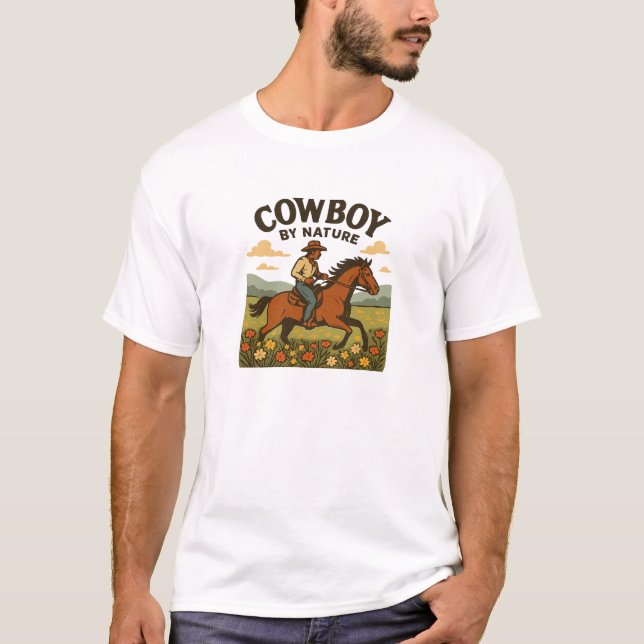 Natur Cowboy Vildblomma Grafik T Shirt (Framsida)