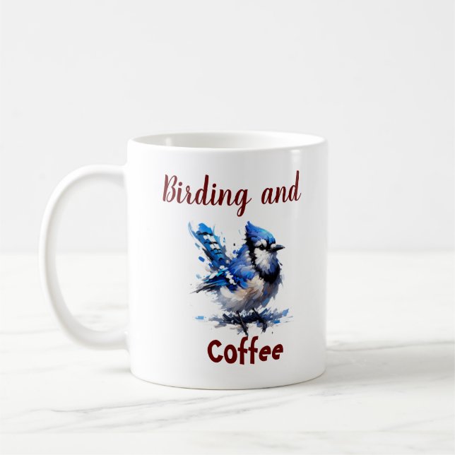 Natur Fågelskådning Och Kaffe Personalisera Kaffemugg (Vänster)