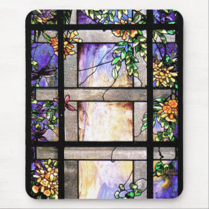 Natur för art nouveauTiffany målat glass Musmatta