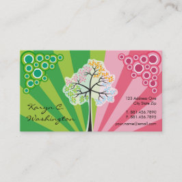 Natur för färgrikt prickigt träd för fyra säsonger visitkort