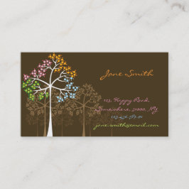 Natur för färgrikt prickigt träd för fyra säsonger visitkort