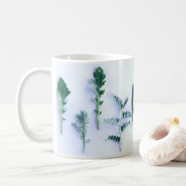Natur för olika former av Grönt Lämnar Kaffemugg