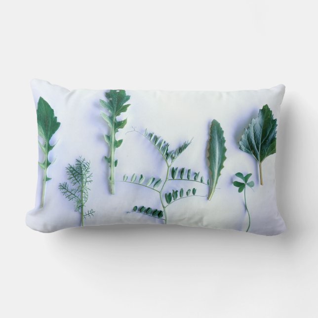 Natur för olika former av Grönt Lämnar  Lumbarkudde (Framsida)