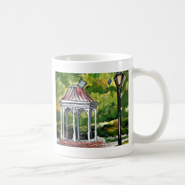 natur för trädgård för gazebovattenfärgmålning kaffemugg (Höger)